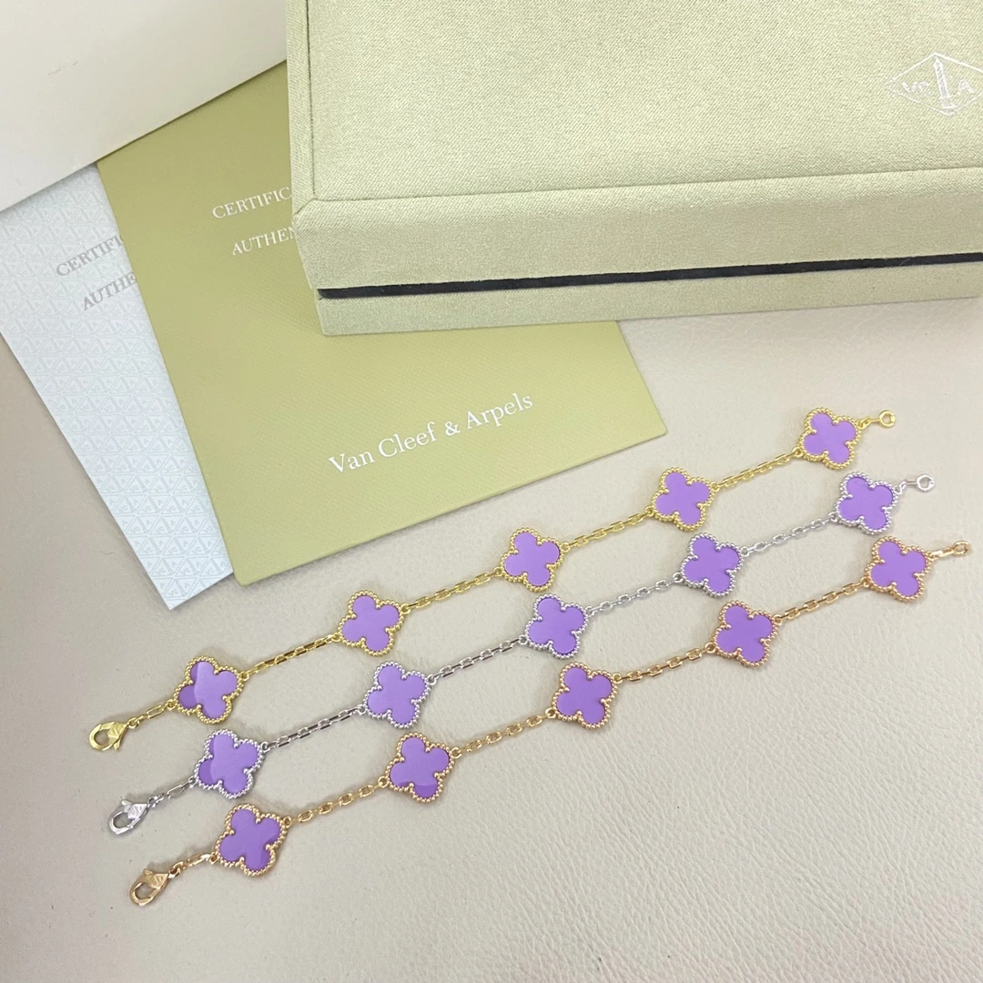 Van Cleef & Arpels(ヴァンクリーフ&アーペル / VCA)ブレスレット FKSLM0006-056新作パープル5フラワーブレスレット
