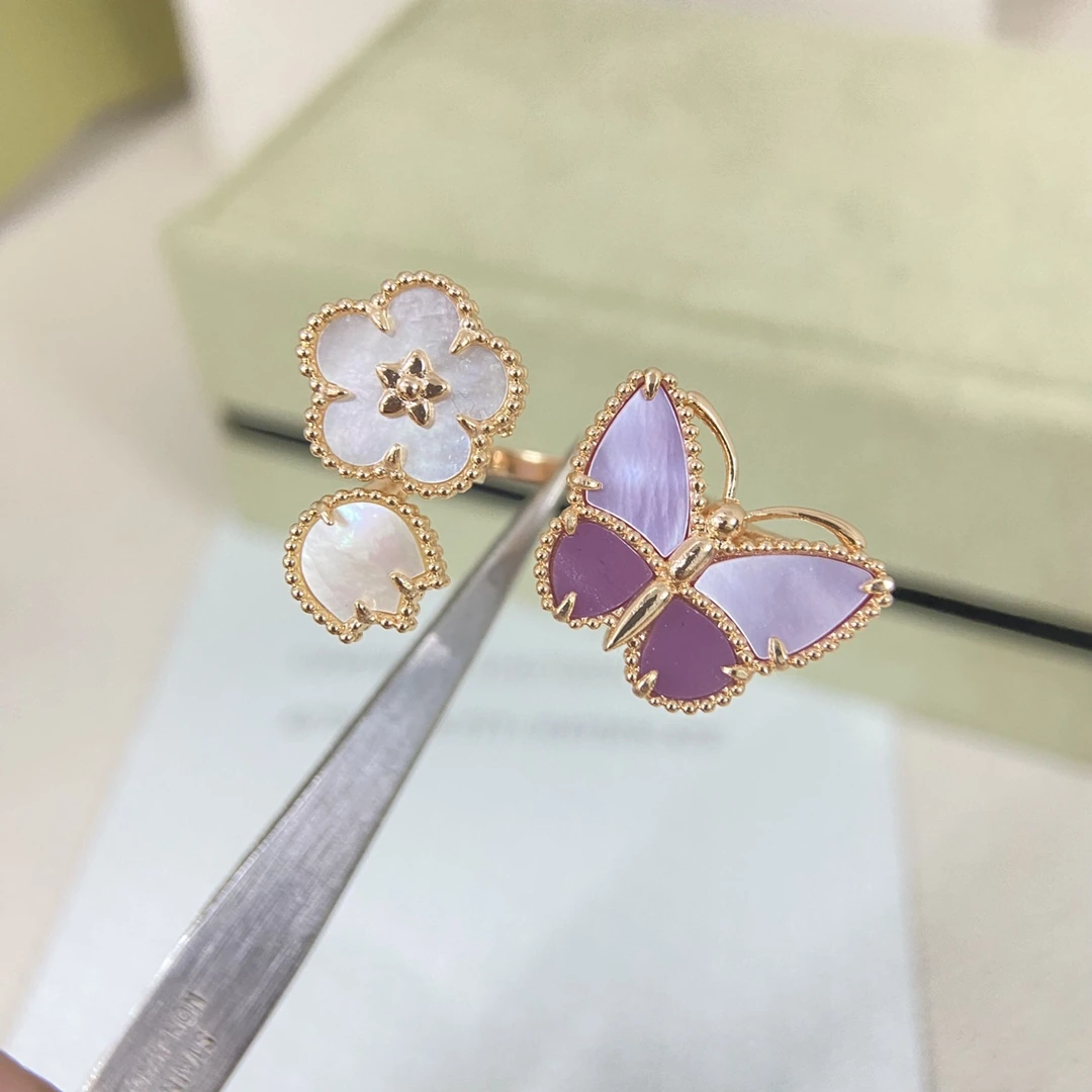Van Cleef & Arpels（ヴァンクリーフ＆アーペル / VCA）リング FKJZM0016-056新作三合一ペタル树叶バタフライリング 品番：CBM2138342