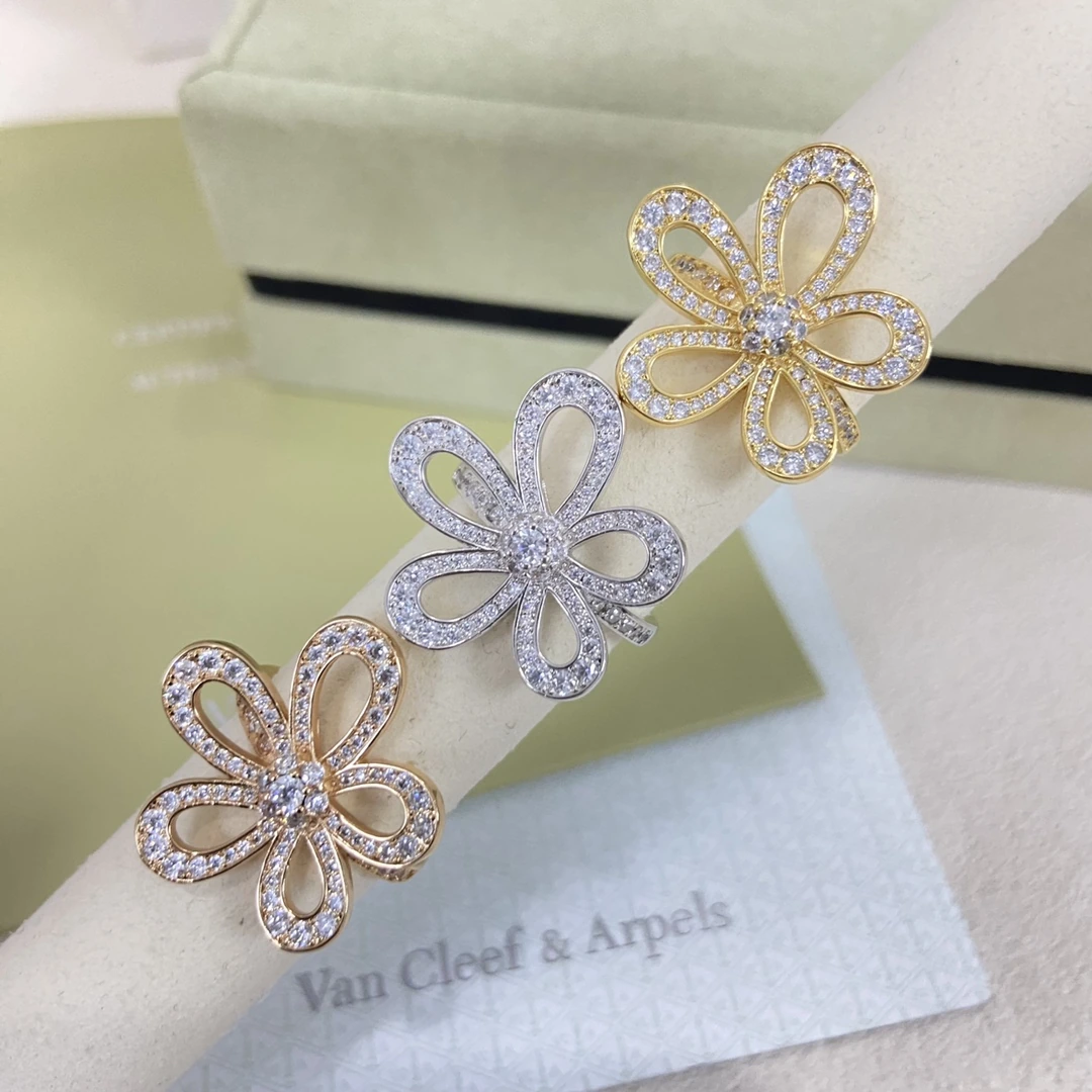 Van Cleef & Arpels(ヴァンクリーフ&アーペル / VCA)リング FKJZM0015-040フルパヴェフラワーリング サイズ:6-8# 品番:BCL15028254