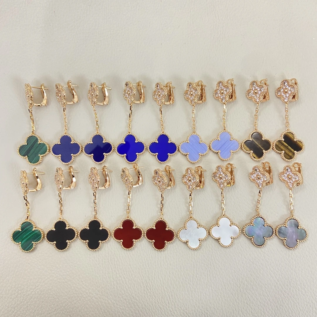 Van Cleef & Arpels(ヴァンクリーフ&アーペル / VCA)イヤリング FKEPM0006-076新作ダイヤモンド留め+マザーオブパール两花クローバーイヤーカフ 品番:DFM252452