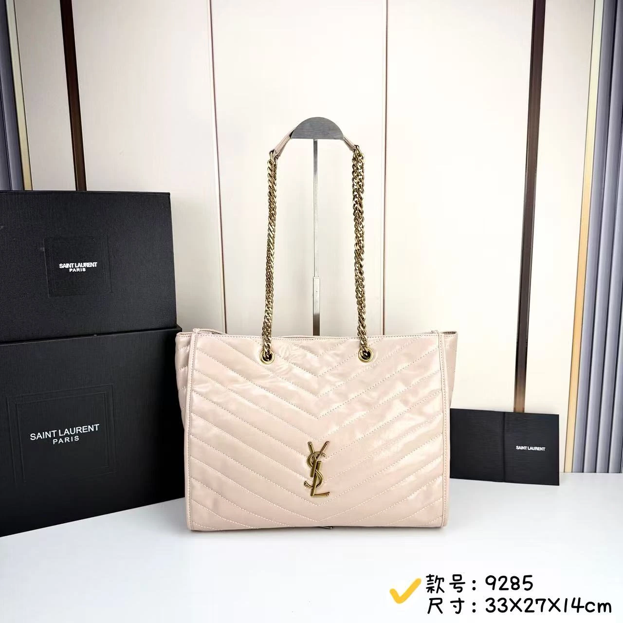 レトロレザー ショッピングバッグ 33X27X14cm