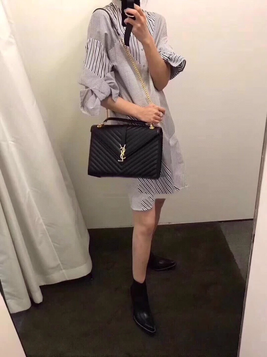 チェック柄のサンローラン SaintLaurent&SLP ブティック最新モデル。 市場限定 装飾的なインターロッキングメタルYSLロゴ 完璧な金具 ボールパターン 手触りが抜群 細部まで精巧な手作業による仕上げ ショルダー・ハンド・クロスボディバッグ 想像を超える完璧さ。サイズ31*20*8cm