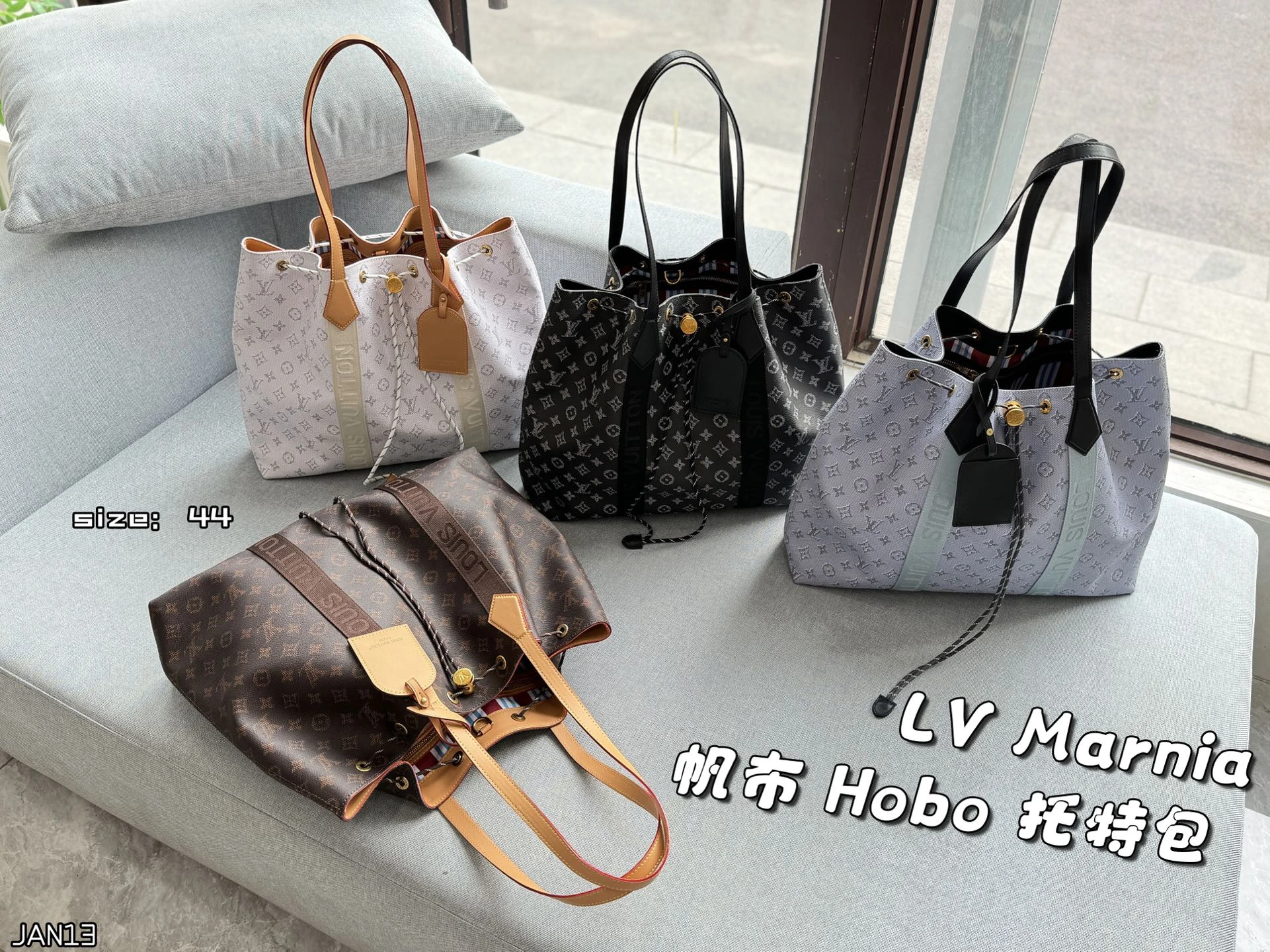 豊富なカラーバリエーションからお選びいただけます✔️ LV Marnia キャンバス ホーボー トートバッグ ショッピングバッグ ハンドバッグ