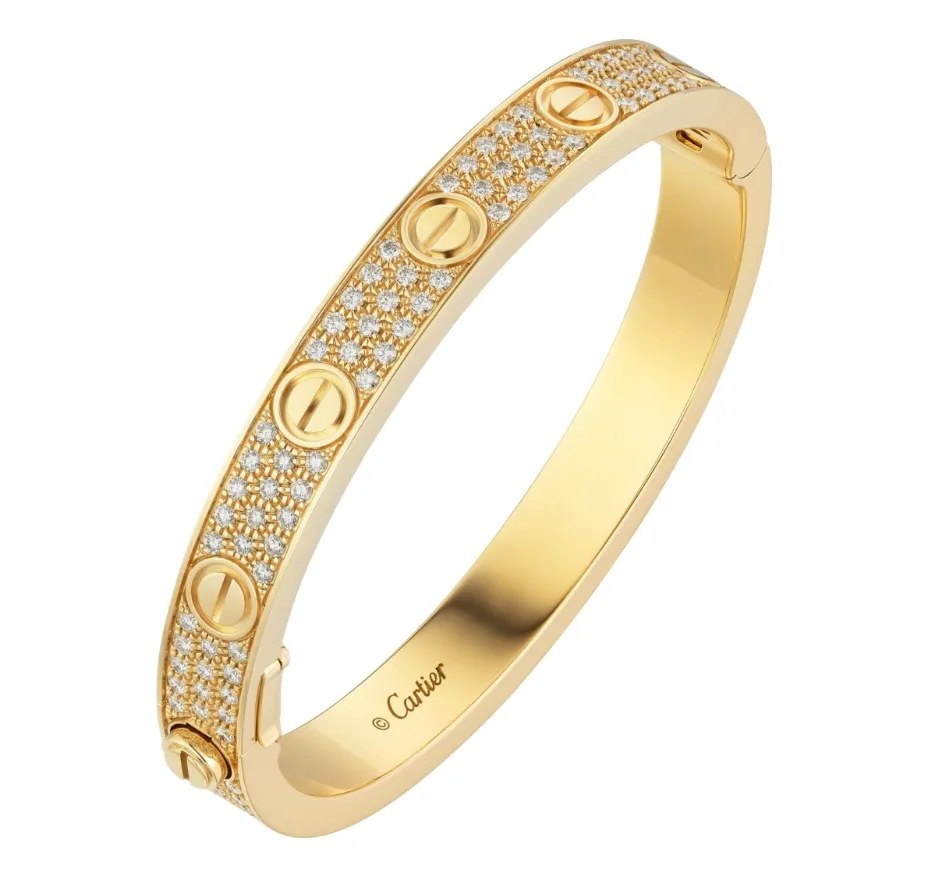 【Cartier】カルティエ LOVE BRACELET, DIAMOND-PAVED ブレスレット、パヴェダイヤモンド