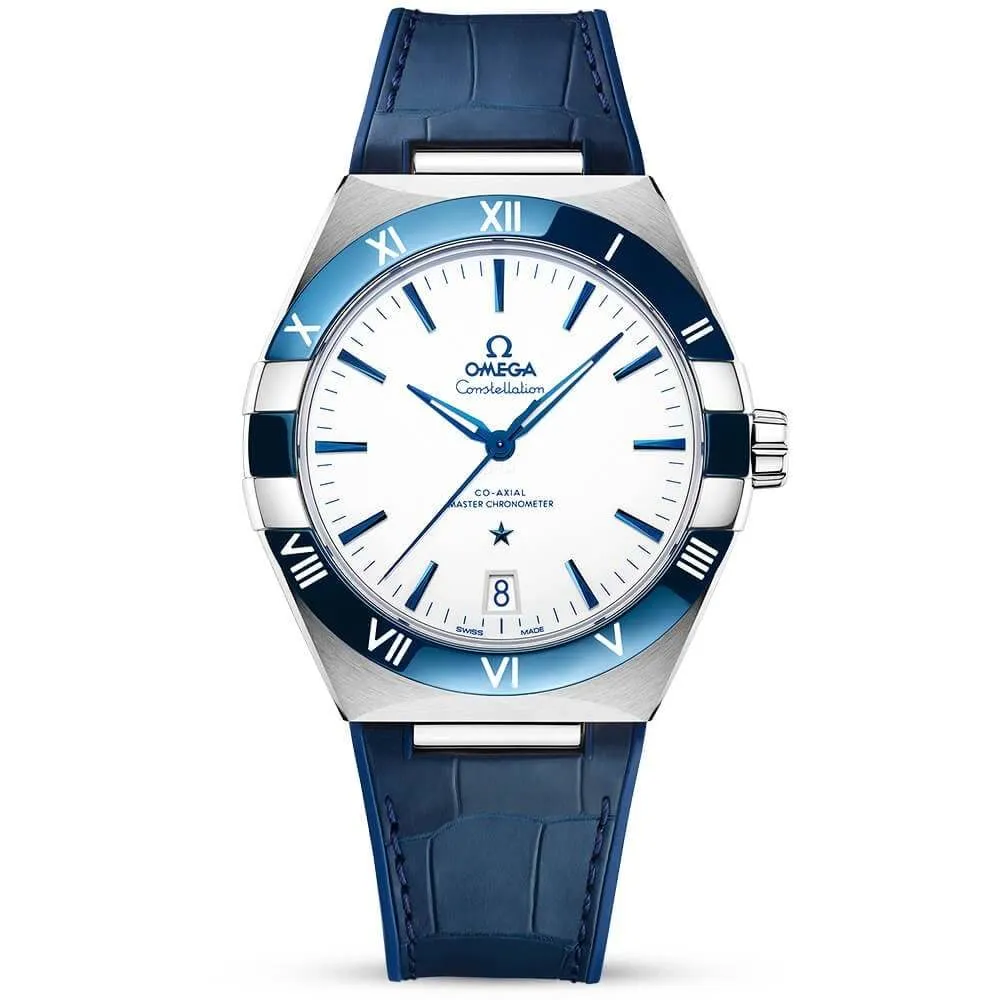 Constellation 41mm Steel &amp; Ceramic White Ceramic Dial Automatic Strap Watch