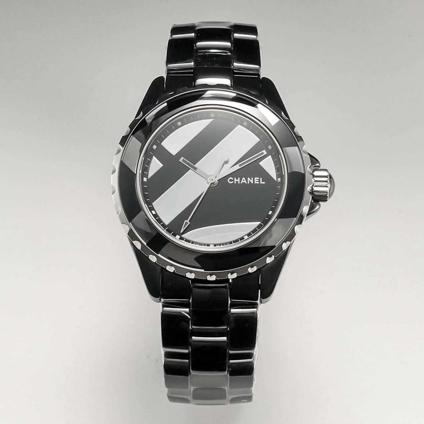 J12 38mm Automatic Limited Untitled H5582 Black Ceramic Black Steel Dial