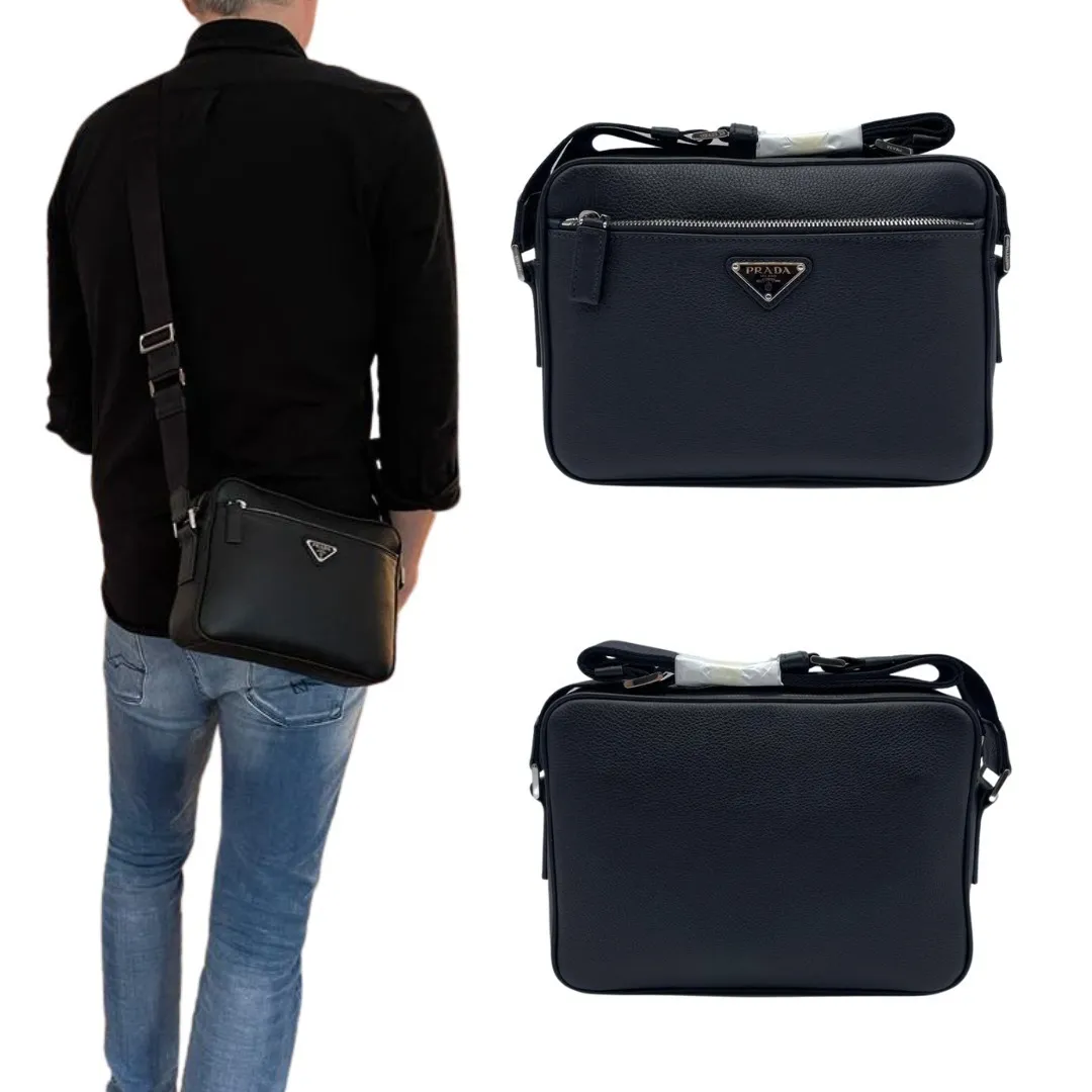 PRADA メンズ レザー ショルダーバッグ