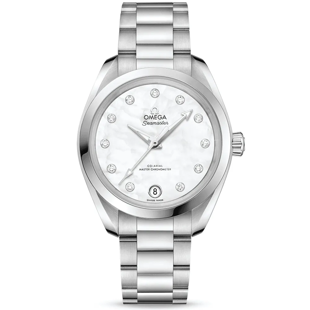 Seamaster Aqua Terra 34mm White Mother of Pearl Dial Ladies Watch