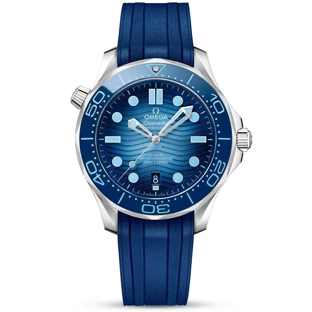 Seamaster Diver 300m 42mm Summer Blue Dial Rubber Strap Watch