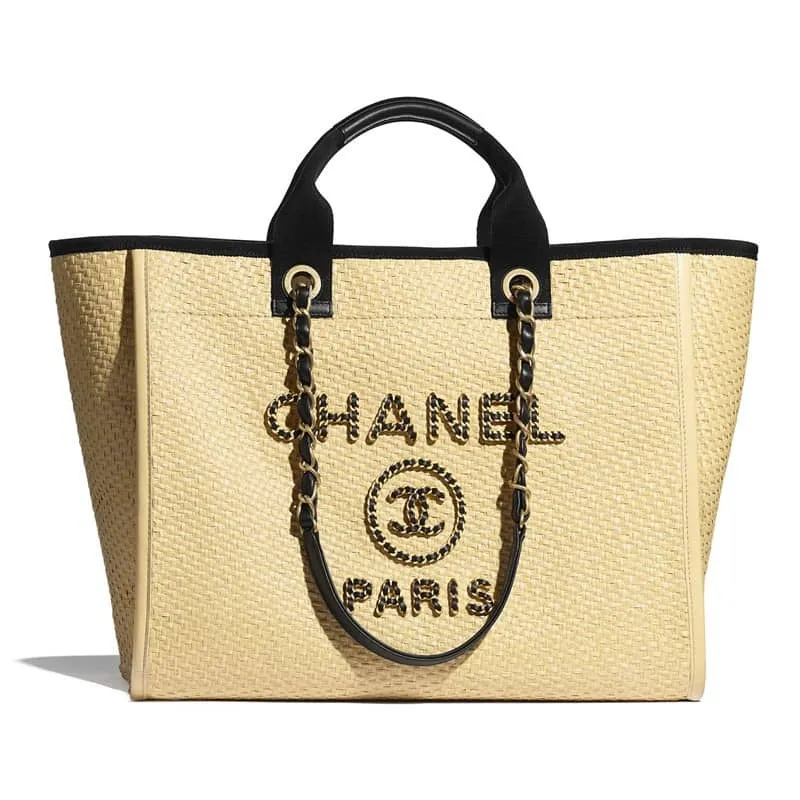 【Chanel】職人技光るストロー編み トートバッグ