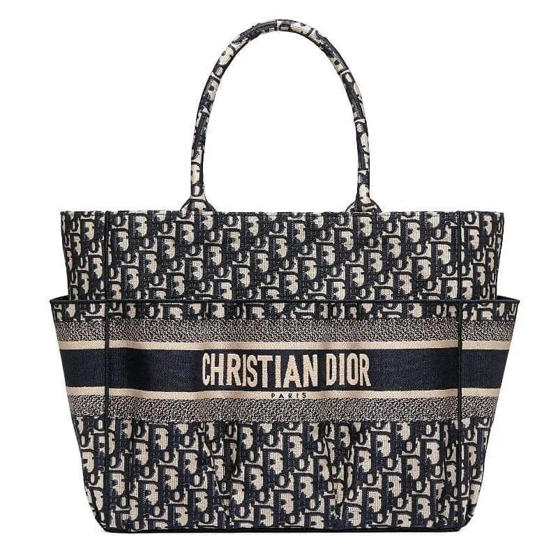 【Dior】OBLIQUE ブルーキャンバスキャサリントート