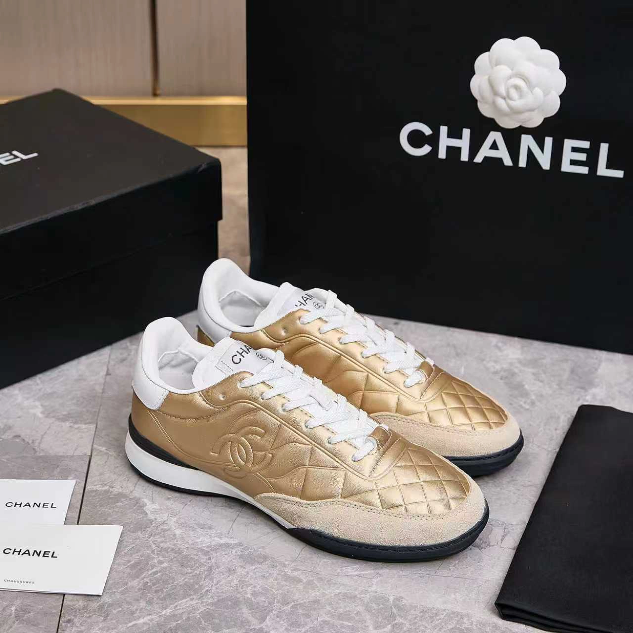 シャネル 25 レトロ ドイツトレーニングシューズ ローカット カジュアルスニーカー