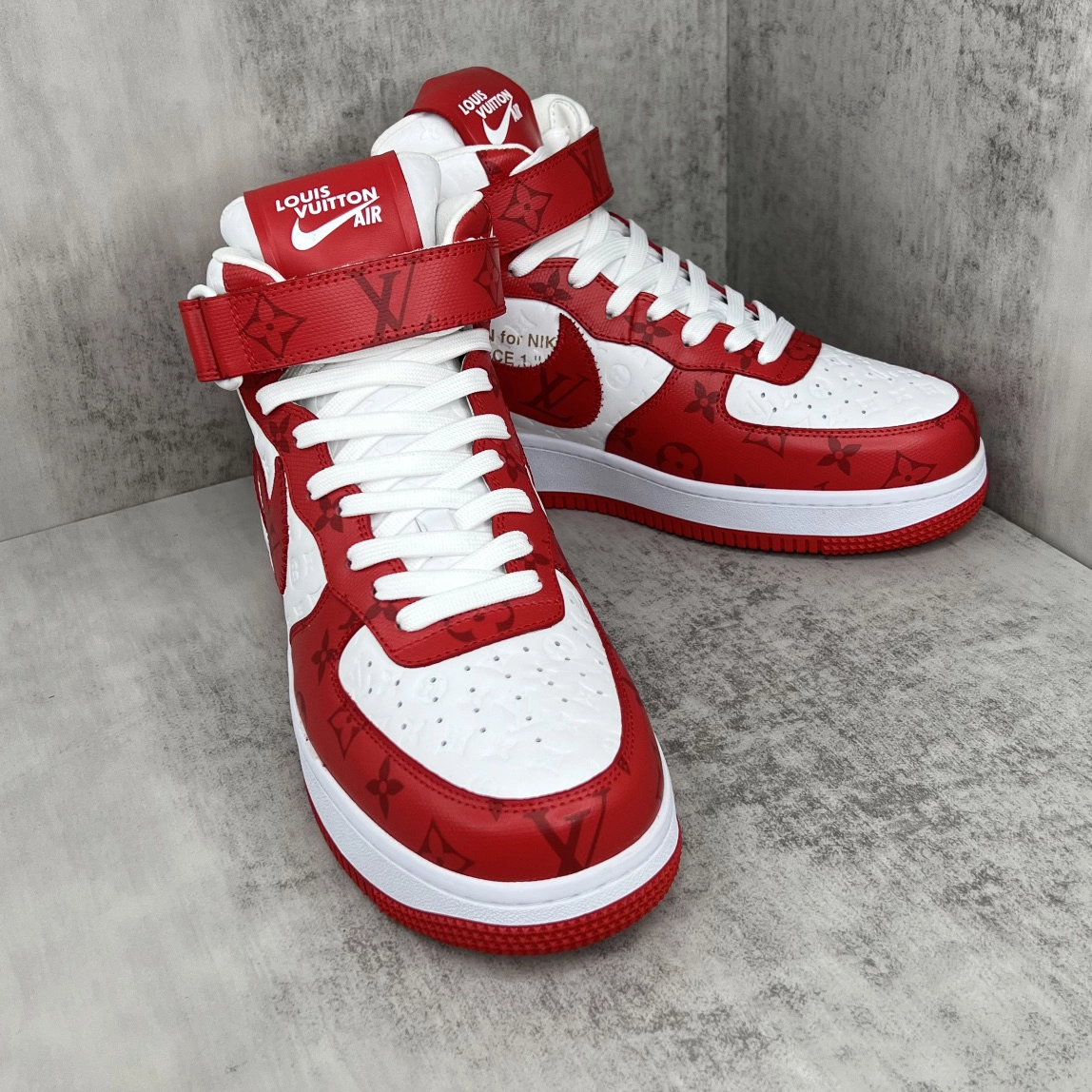 ルイ・ヴィトン × ナイキ Air Force 1 Mid コラボ限定 ミッドカットトレンドスニーカー「LV Nike」