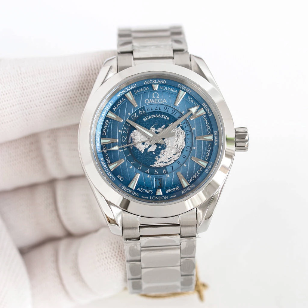 オメガ「Omega」シーマスター アクアテラ ワールドタイム メンズ メカニカル ウォッチ43MM