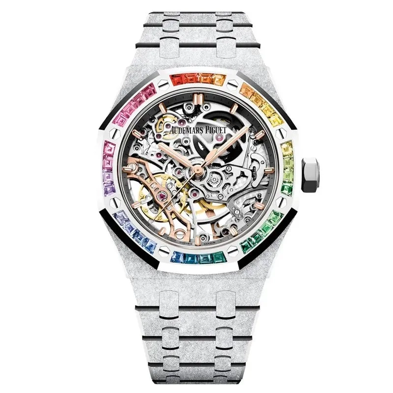 オーデマ ピゲ「Audemars Piguet」ロイヤルオーク ダブルバランスホイール オープンワーク フロストゴールド メンズウォッチ41MM