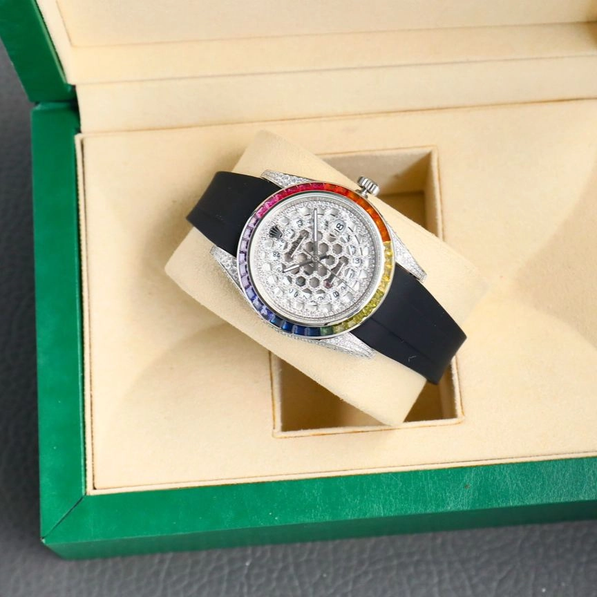 ロレックス「Rolex」デイトジャスト レインボーダイヤ フルセット フルラグジュアリー 腕時計41mm