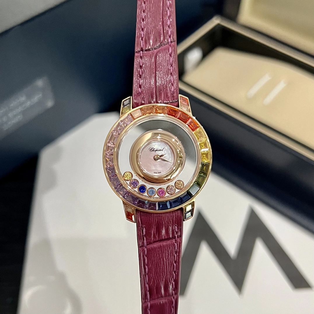 ショパール「Chopard」ハッピーダイヤモンド レインボーレディース ジュエリーウォッチ36mm