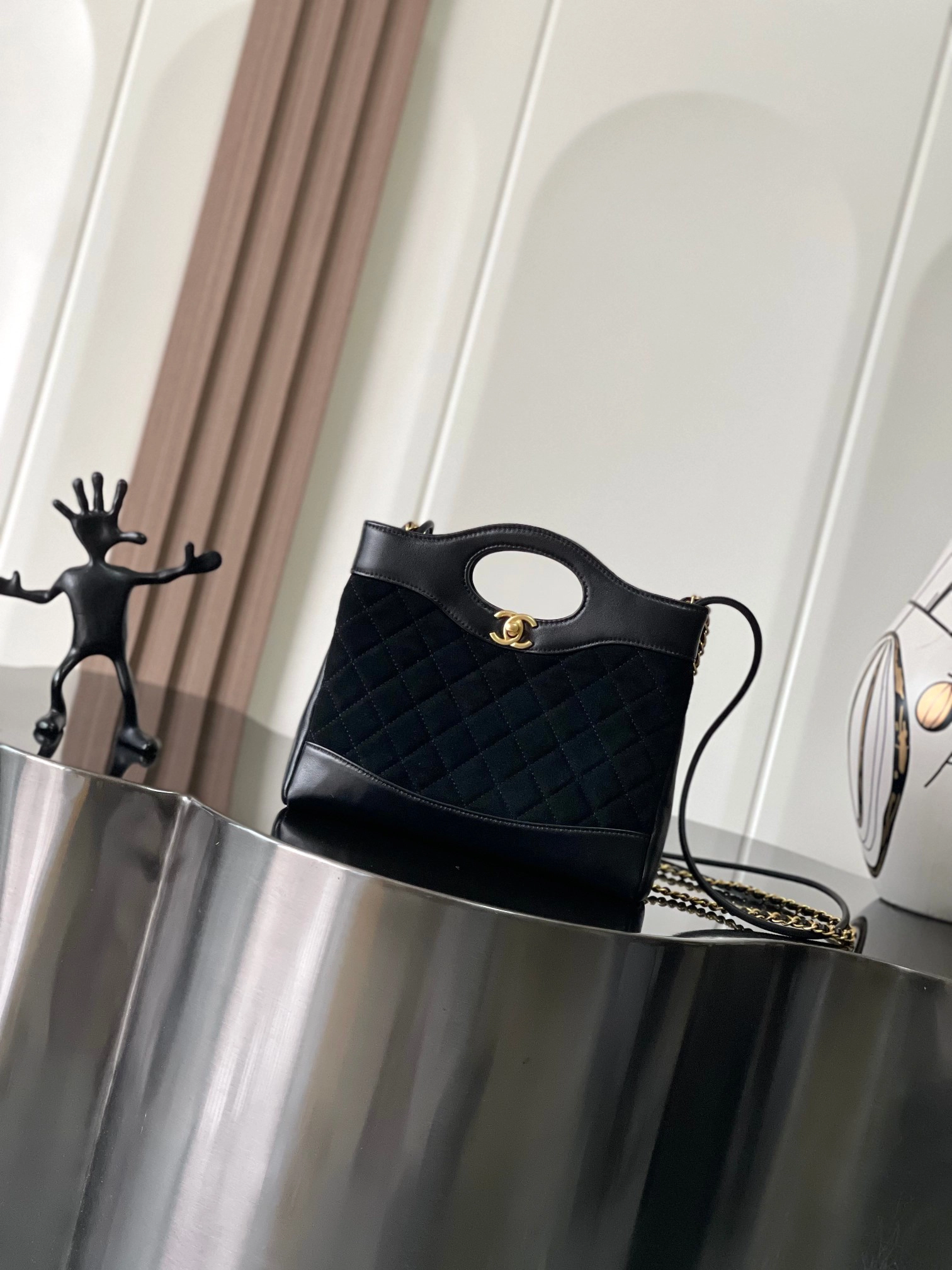シャネル「Chanel」25BAG スモール オイルドレザー&スエード