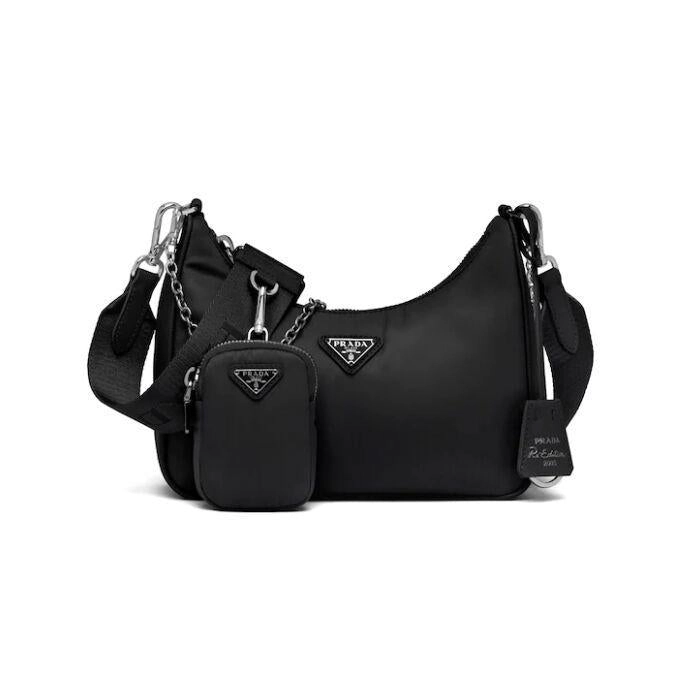プラダ「Prada」Re-Edition 2005 ナイロン ショルダーバッグ ブラック