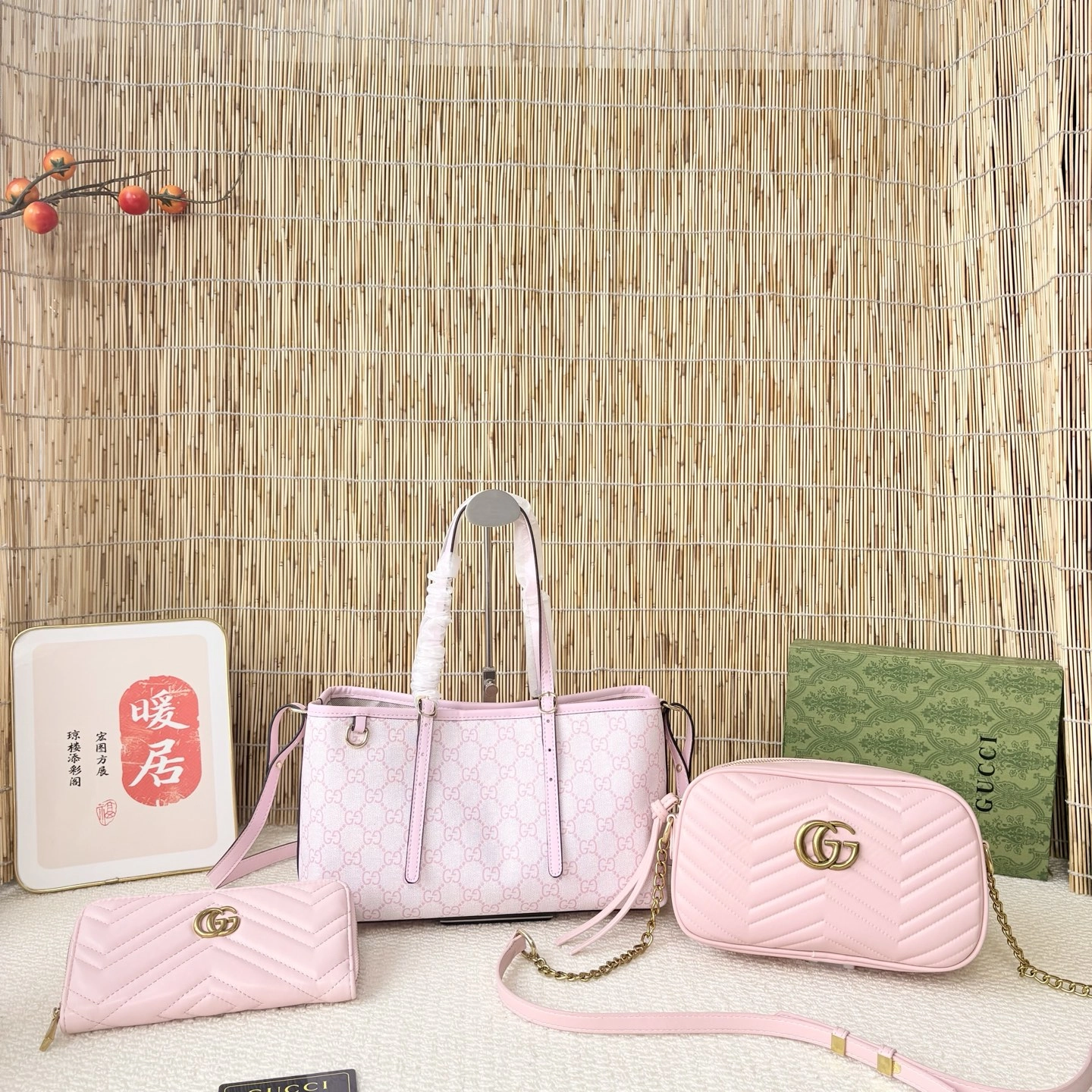 「グッチ」Gucci トートバッグ+カメラバッグ+財布 3 点セット 限定セール大人気販売中