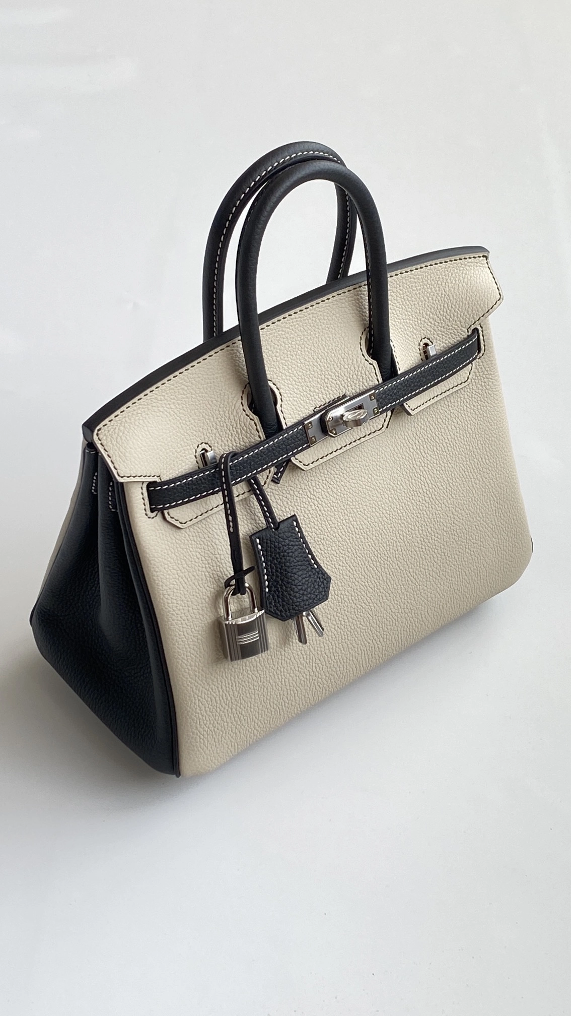 エルメス「Hermès」Birkin 25 パンダ レザー ショルダーバッグ