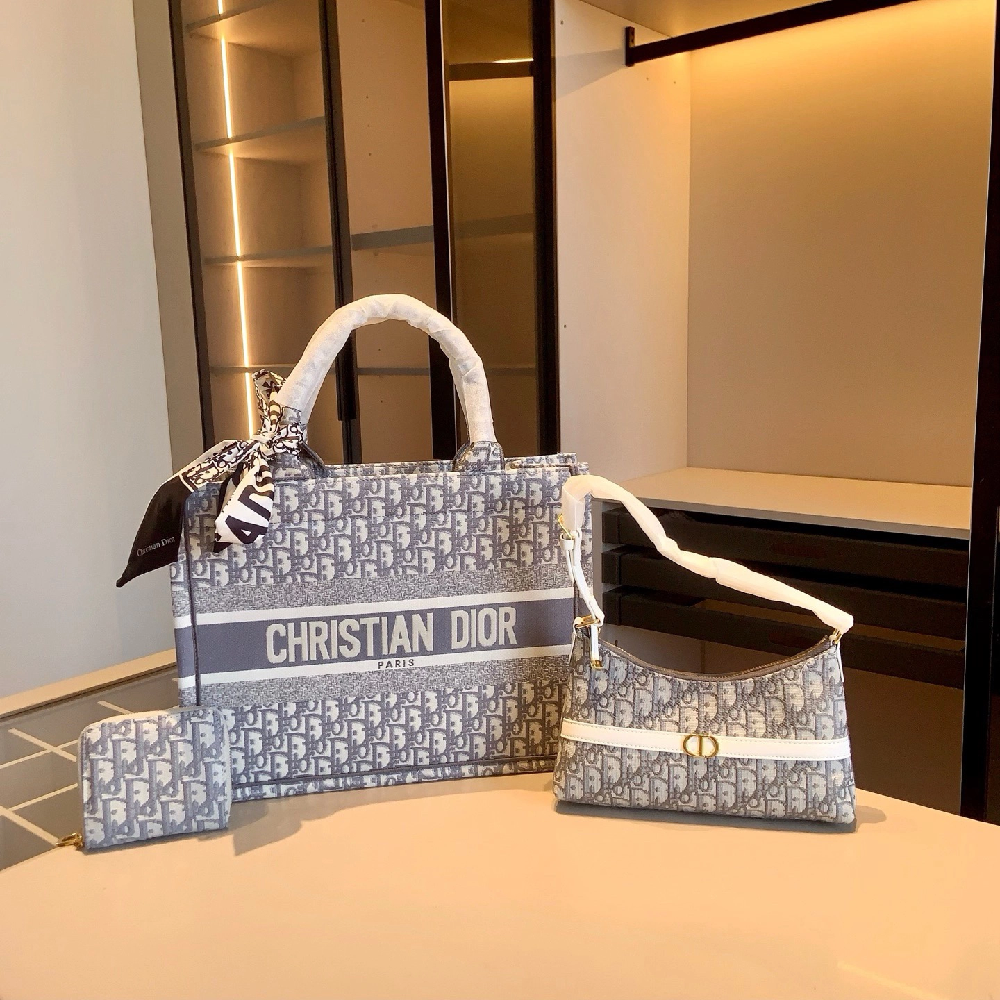 「ディオール」Dior 3 点セット オブリークトートバッグ+アンダーアームバッグ+コインケース