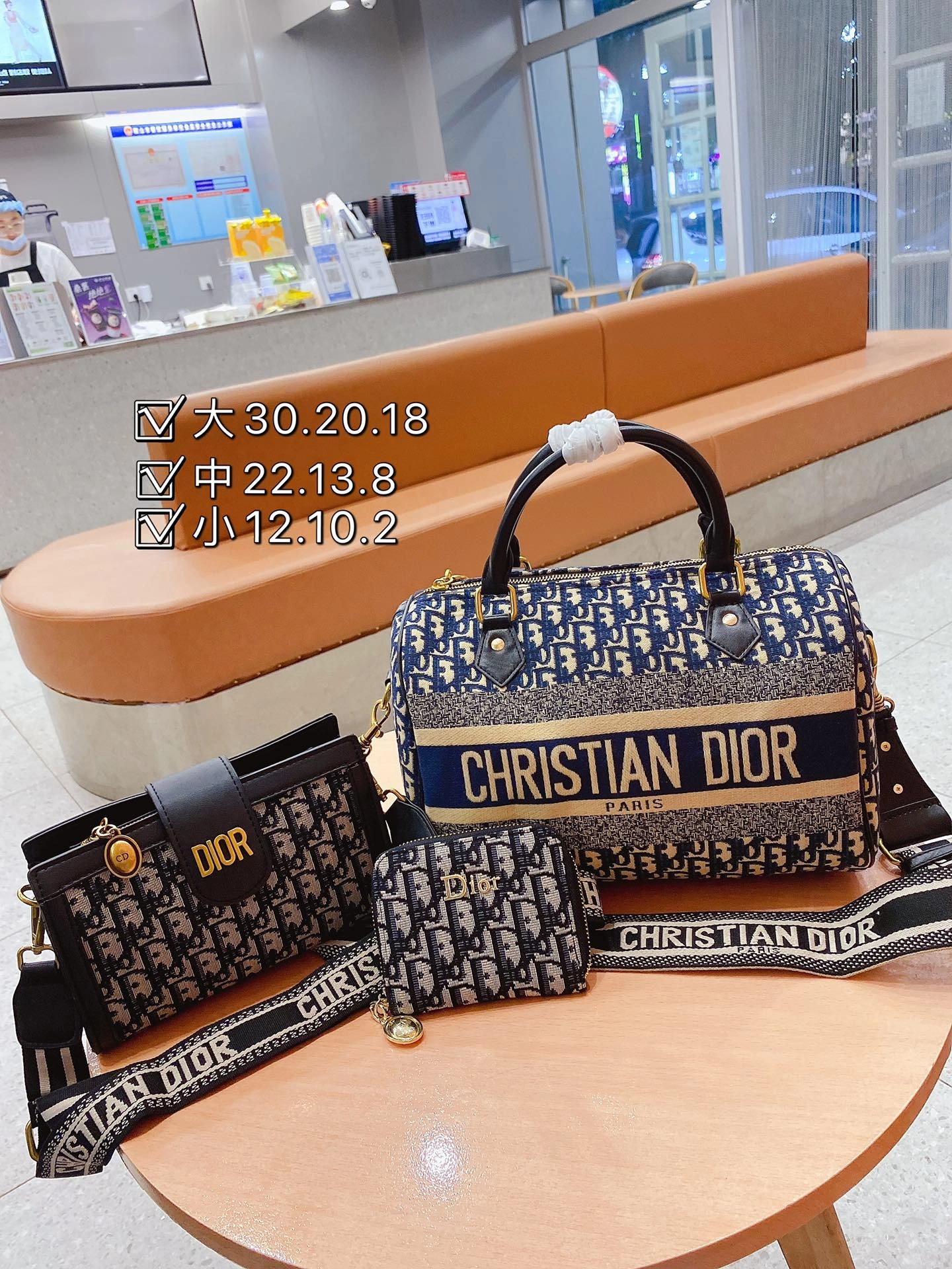 「ディオール」DIOR オブリーク ボストンバッグ+ショルダーバッグ+ポーチ 3 点セット 限定セール 大人気販売中