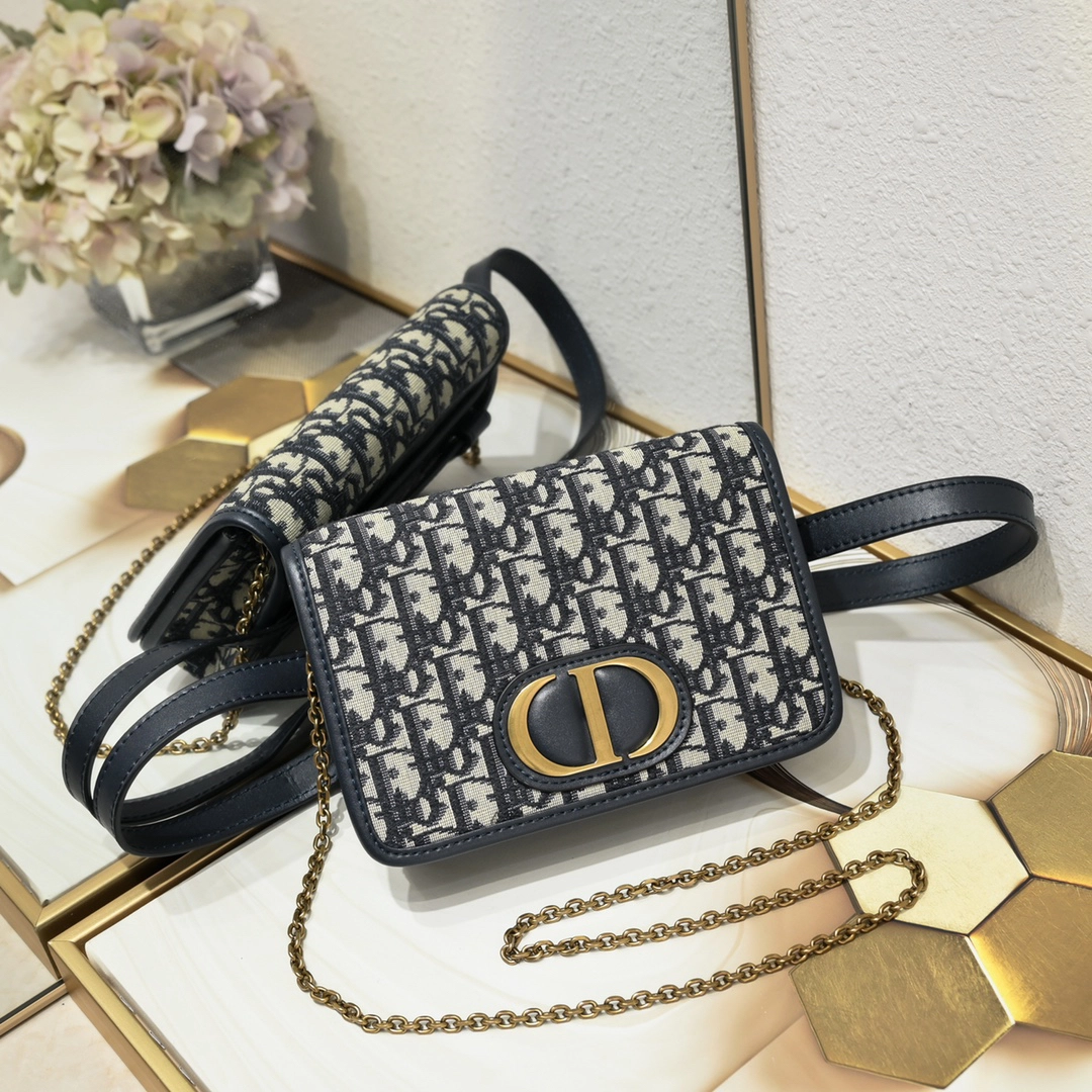 ディオール「Dior」30Montaigne ウェストバッグWOC 2WAY オブリークブルー