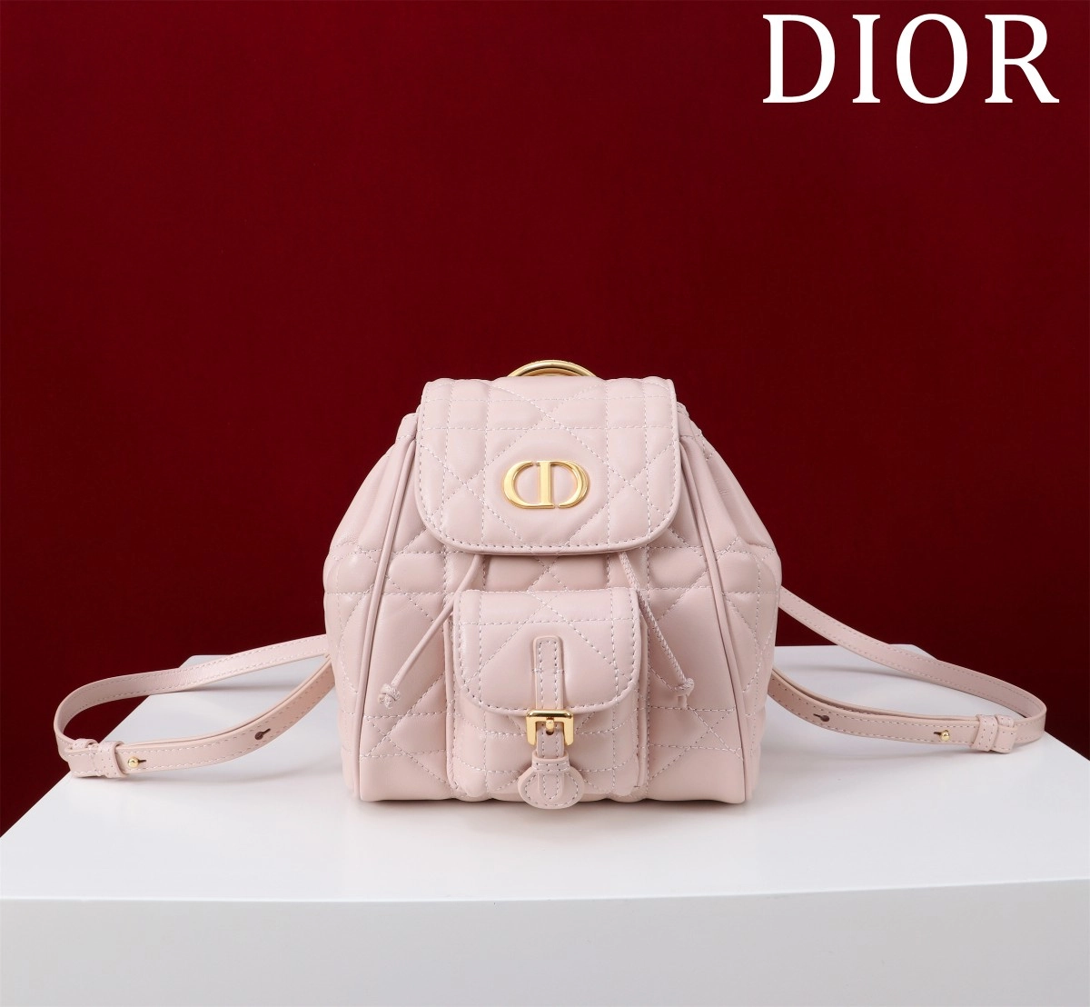 ディオール「Dior」カロ バックパック スモール ラージキャンバスキルト
