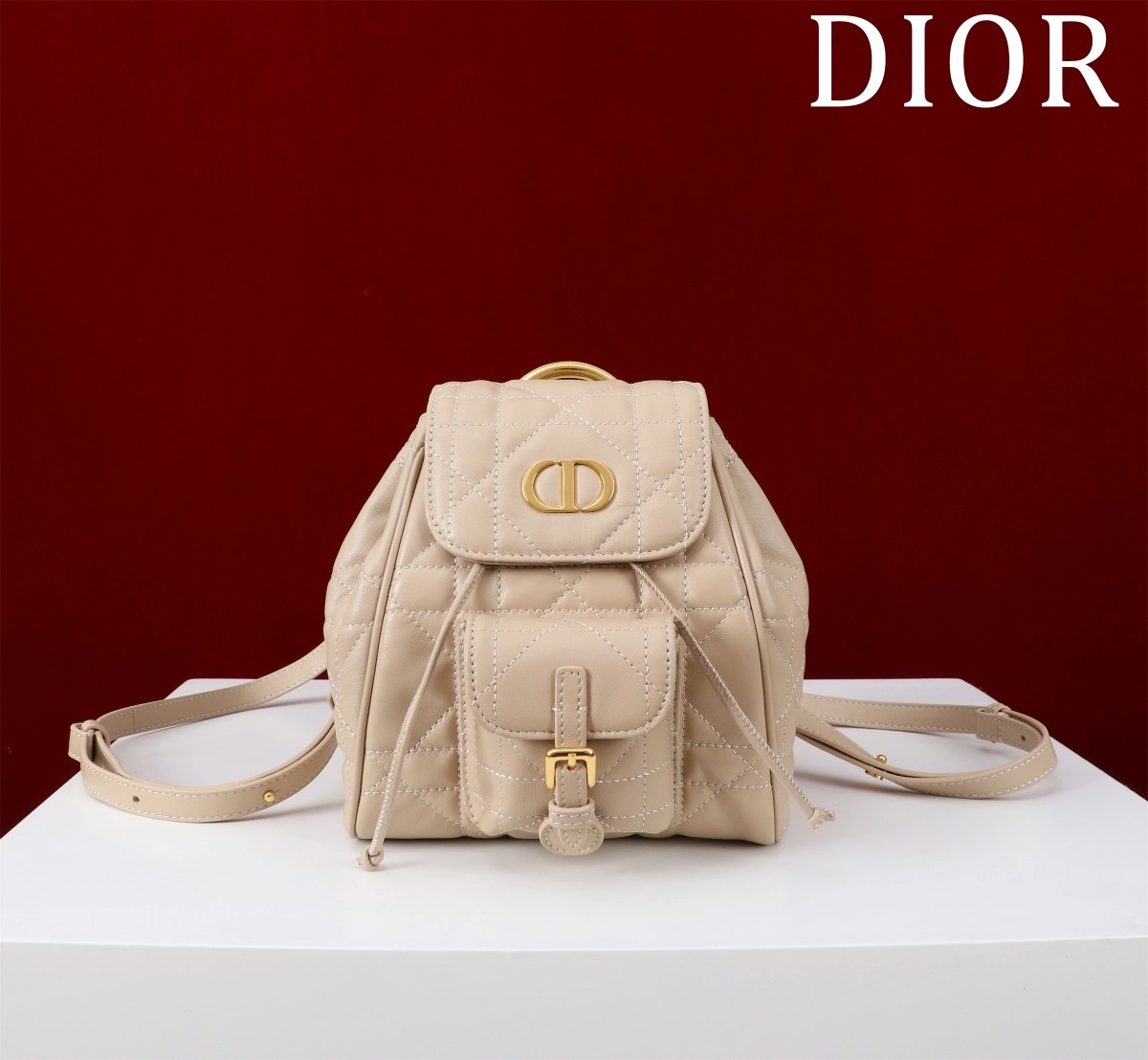 ディオール「Dior」カロ バックパック スモール ラージキャンバスキルト