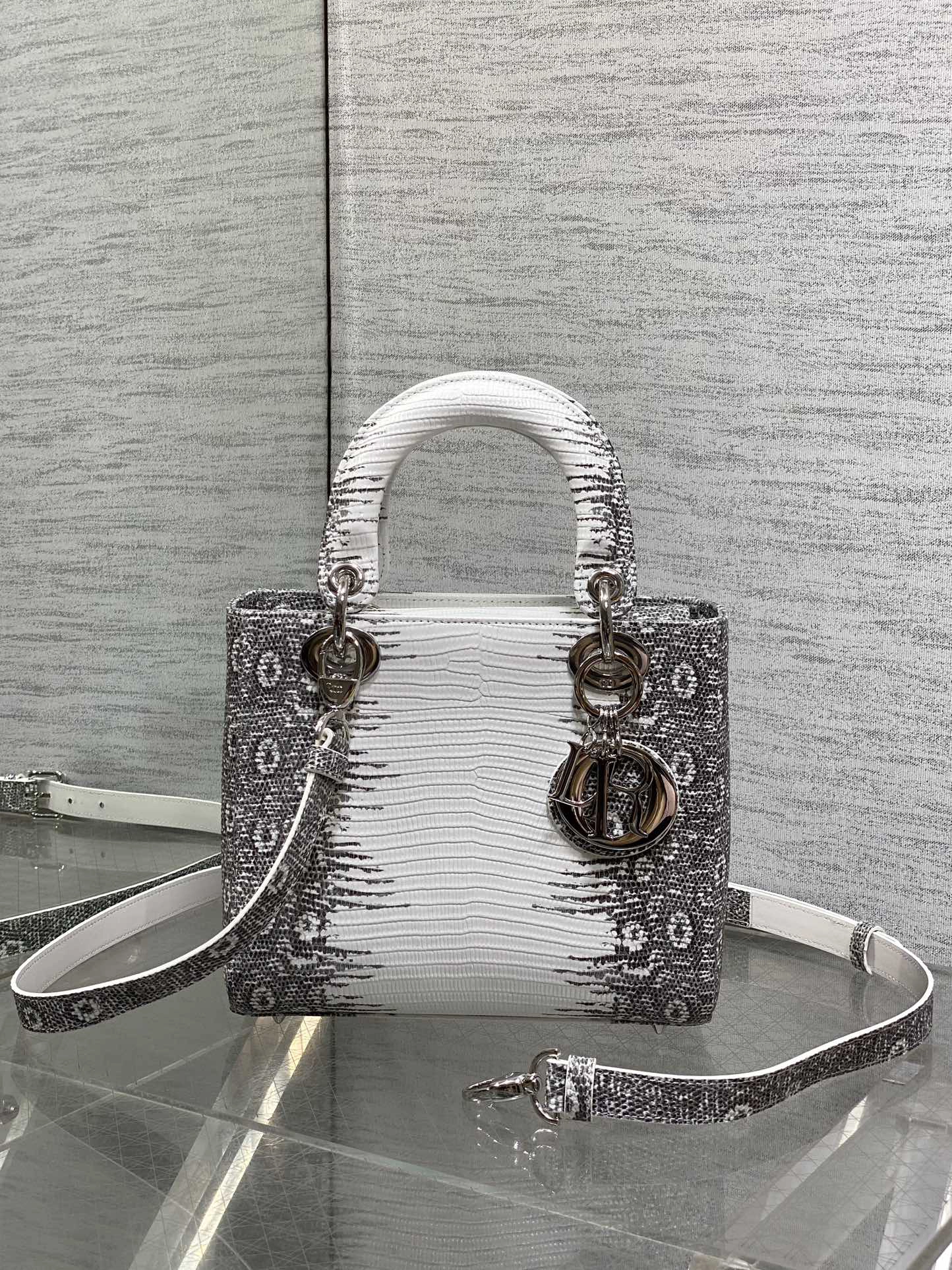 ディオール「Dior」グレーティガー レザーハンドバッグ
