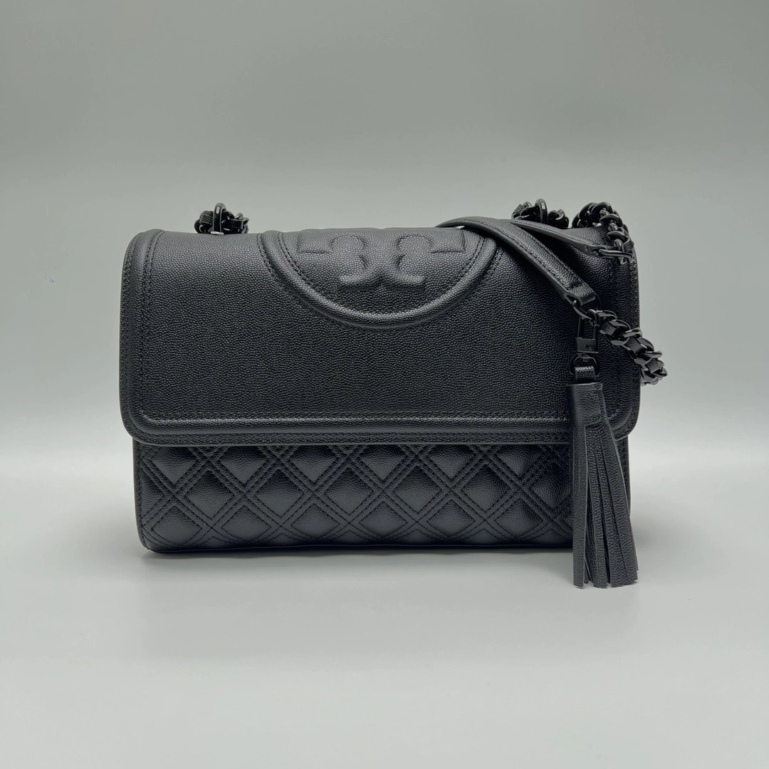トリー バーチ「Tory Burch」Flemingキャビア牛革菱格チェーンバッグ