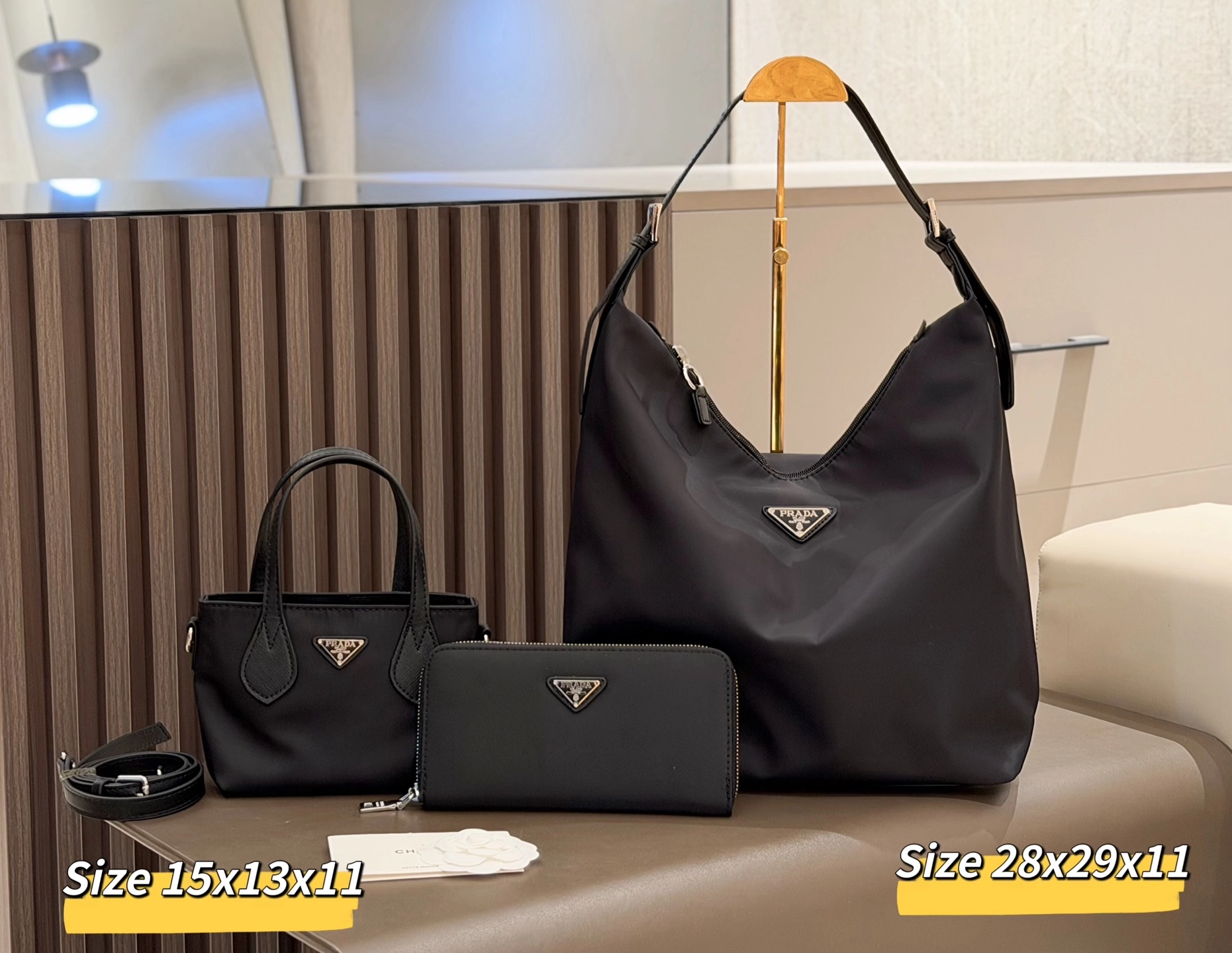 「プラダ」PRADA ナイロン ミニトートバッグ+ホーボーショルダーバッグ+長財布 3 点セット 限定セール 大人気販売中