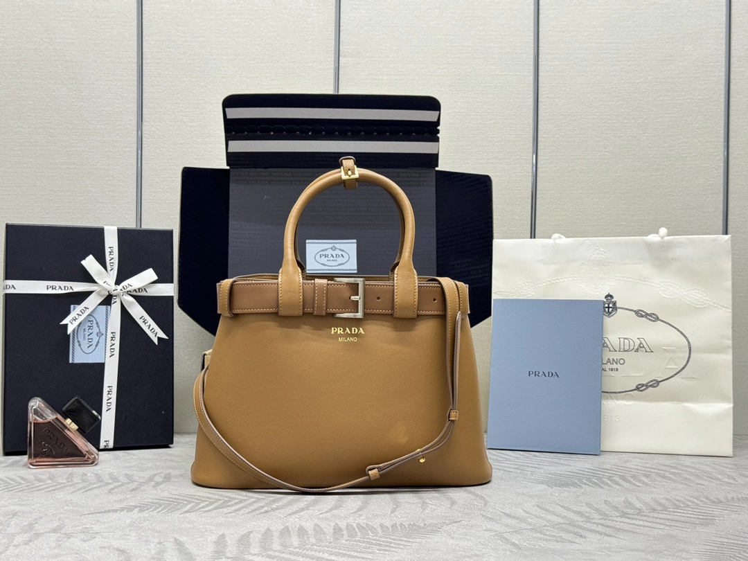 プラダ「Prada」ダブルバッグ スモールトート 1BA434 レザーバッグ
