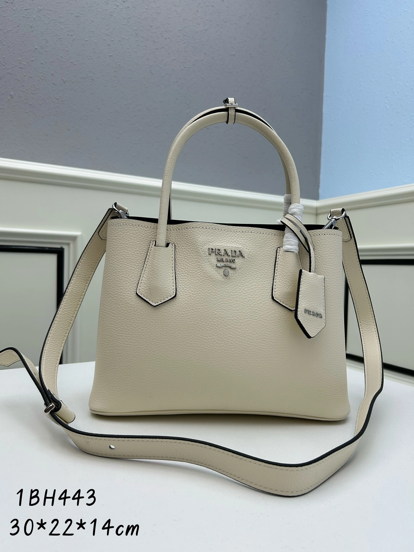 プラダ「Prada」ダブルバッグ ラージトート 1BH443 レザーバッグ