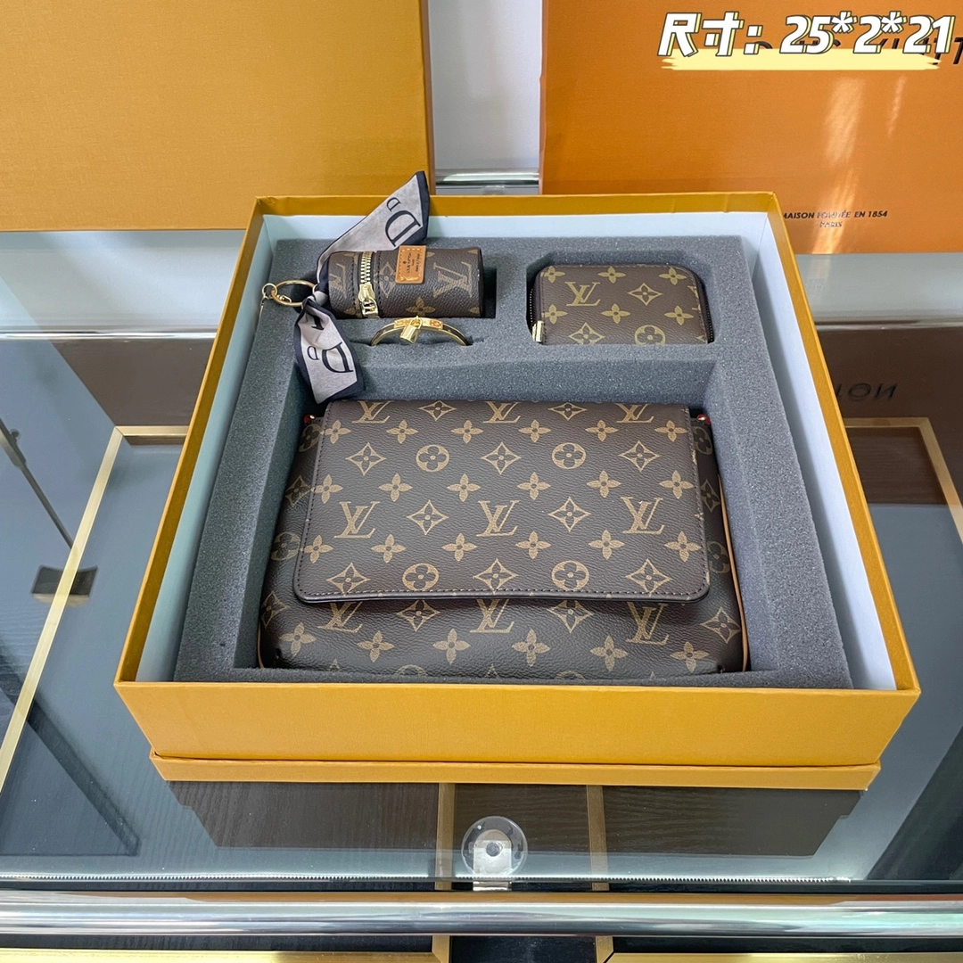 「ルイ・ヴィトン」Louis Vuitton ショルダーバッグ+ポーチ+チャーム+ブレスレット ギフトセット 限定セール 大人気販売中